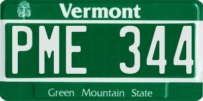 VT license plate PME344