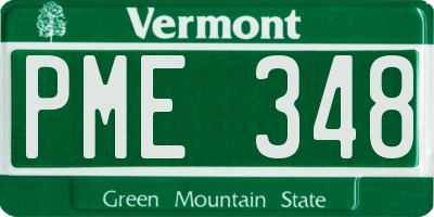 VT license plate PME348