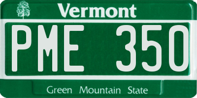 VT license plate PME350