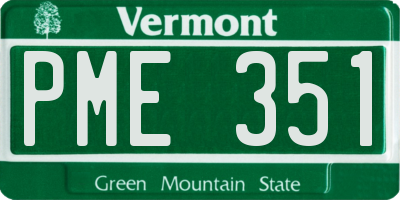 VT license plate PME351