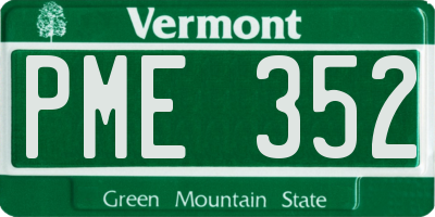 VT license plate PME352