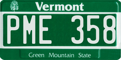 VT license plate PME358