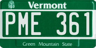 VT license plate PME361
