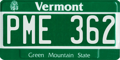 VT license plate PME362