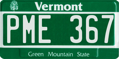 VT license plate PME367