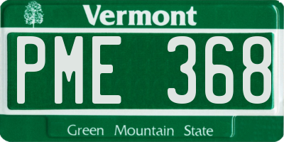 VT license plate PME368