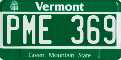 VT license plate PME369