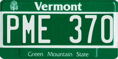 VT license plate PME370