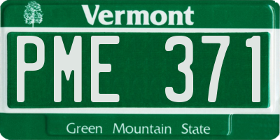 VT license plate PME371
