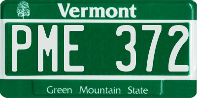 VT license plate PME372