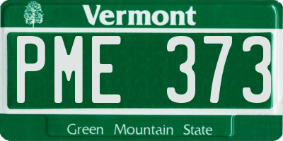 VT license plate PME373