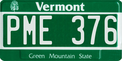 VT license plate PME376