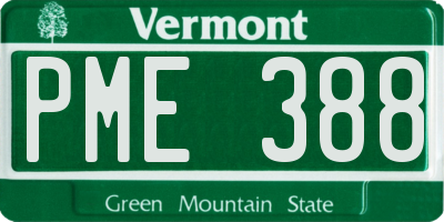 VT license plate PME388