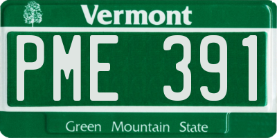 VT license plate PME391
