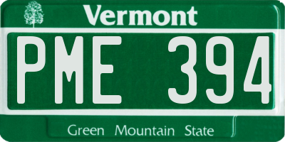VT license plate PME394