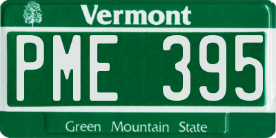 VT license plate PME395