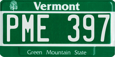 VT license plate PME397