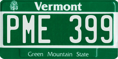 VT license plate PME399