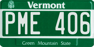 VT license plate PME406