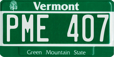 VT license plate PME407