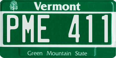 VT license plate PME411