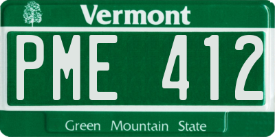 VT license plate PME412