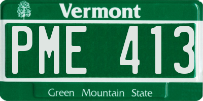 VT license plate PME413