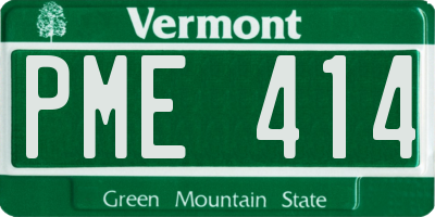 VT license plate PME414