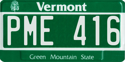 VT license plate PME416