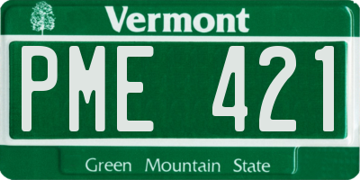 VT license plate PME421