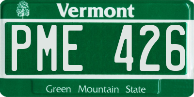 VT license plate PME426