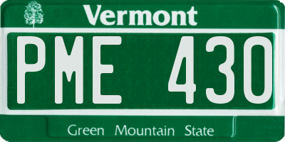 VT license plate PME430