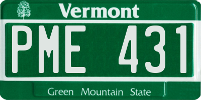 VT license plate PME431