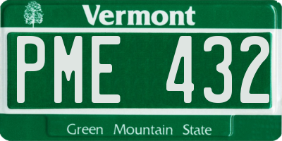 VT license plate PME432