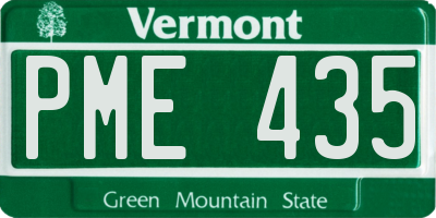VT license plate PME435