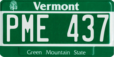 VT license plate PME437