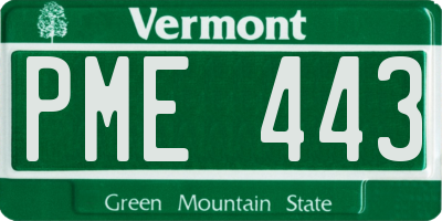 VT license plate PME443