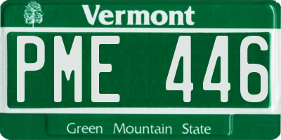 VT license plate PME446