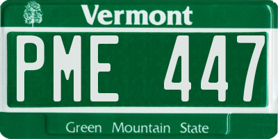 VT license plate PME447