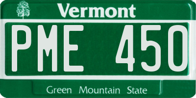 VT license plate PME450