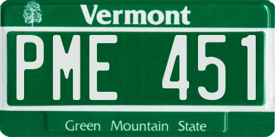 VT license plate PME451