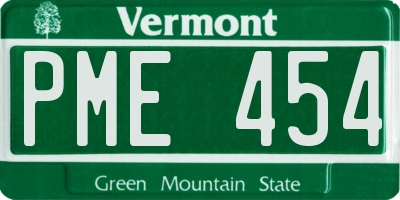 VT license plate PME454