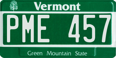 VT license plate PME457