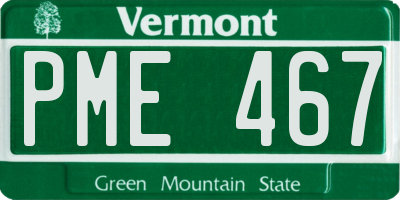 VT license plate PME467