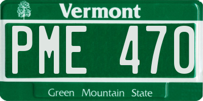 VT license plate PME470