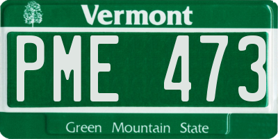 VT license plate PME473