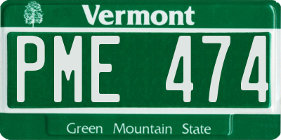 VT license plate PME474