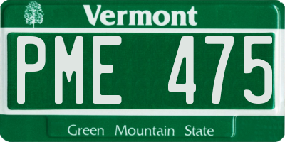 VT license plate PME475
