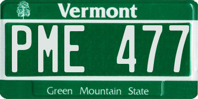 VT license plate PME477