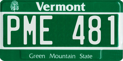 VT license plate PME481
